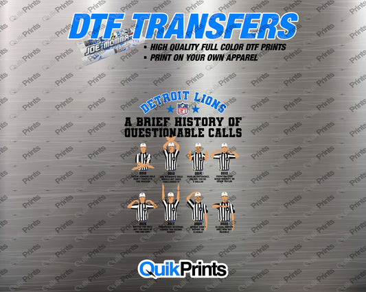 Detroit Lions Questionable Calls