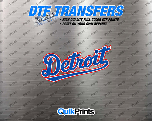 Detroit Script - Red White Blue