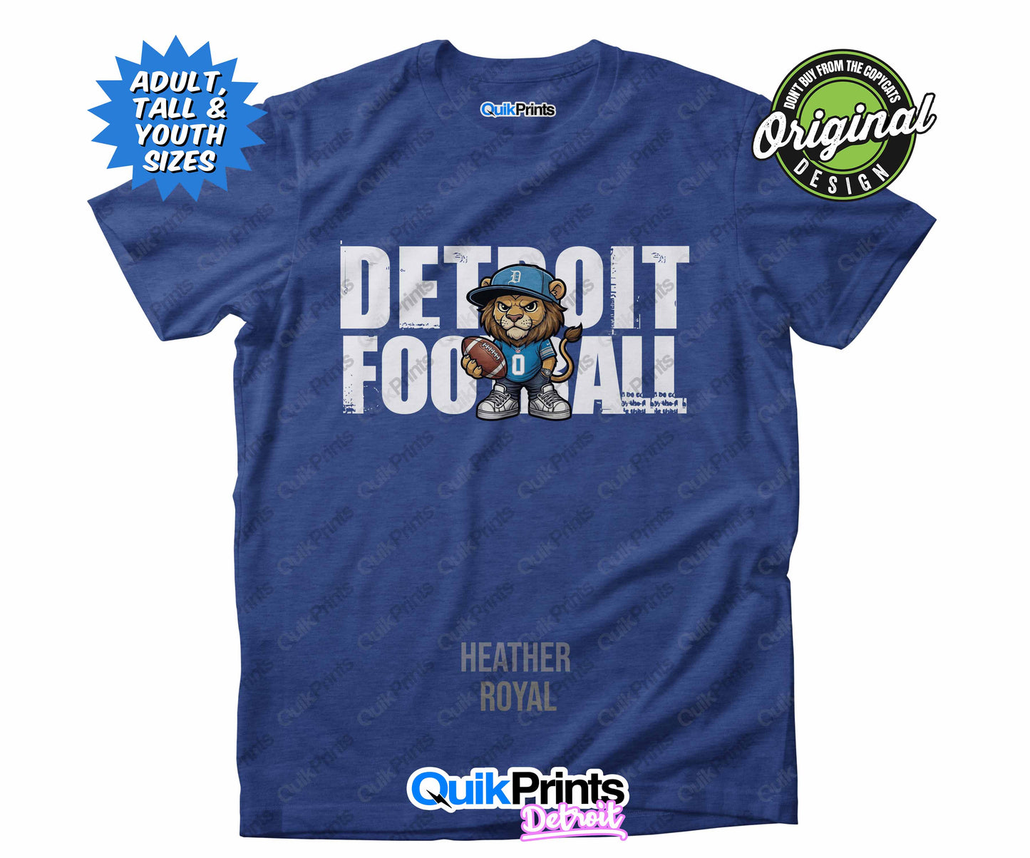 Detroit Football Shirt - Leon with Ball - Detroit Sports Crew