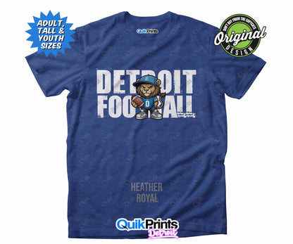 Detroit Football Shirt - Leon with Ball - Detroit Sports Crew
