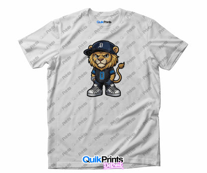 Leon the Lion - Detroit Sports Crew Shirt - Detroit Football