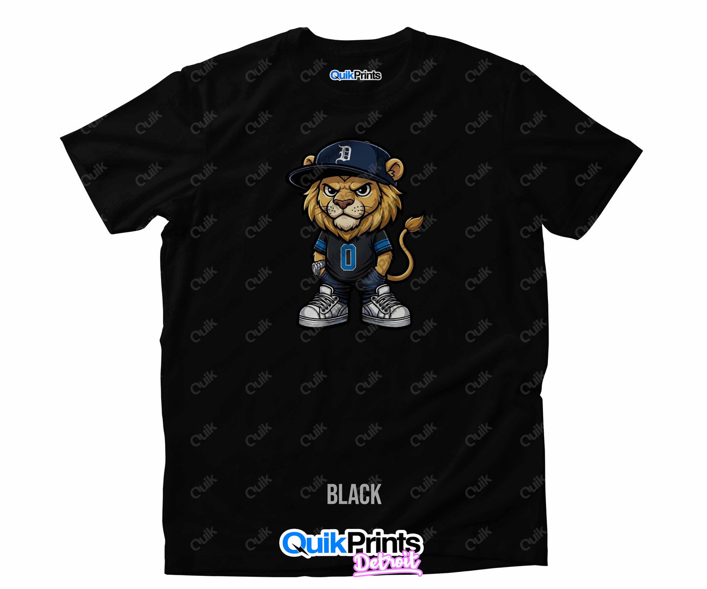 Leon the Lion - Detroit Sports Crew Shirt - Detroit Football