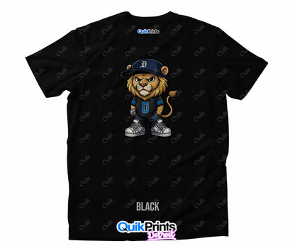 Leon the Lion - Detroit Sports Crew Shirt - Detroit Football