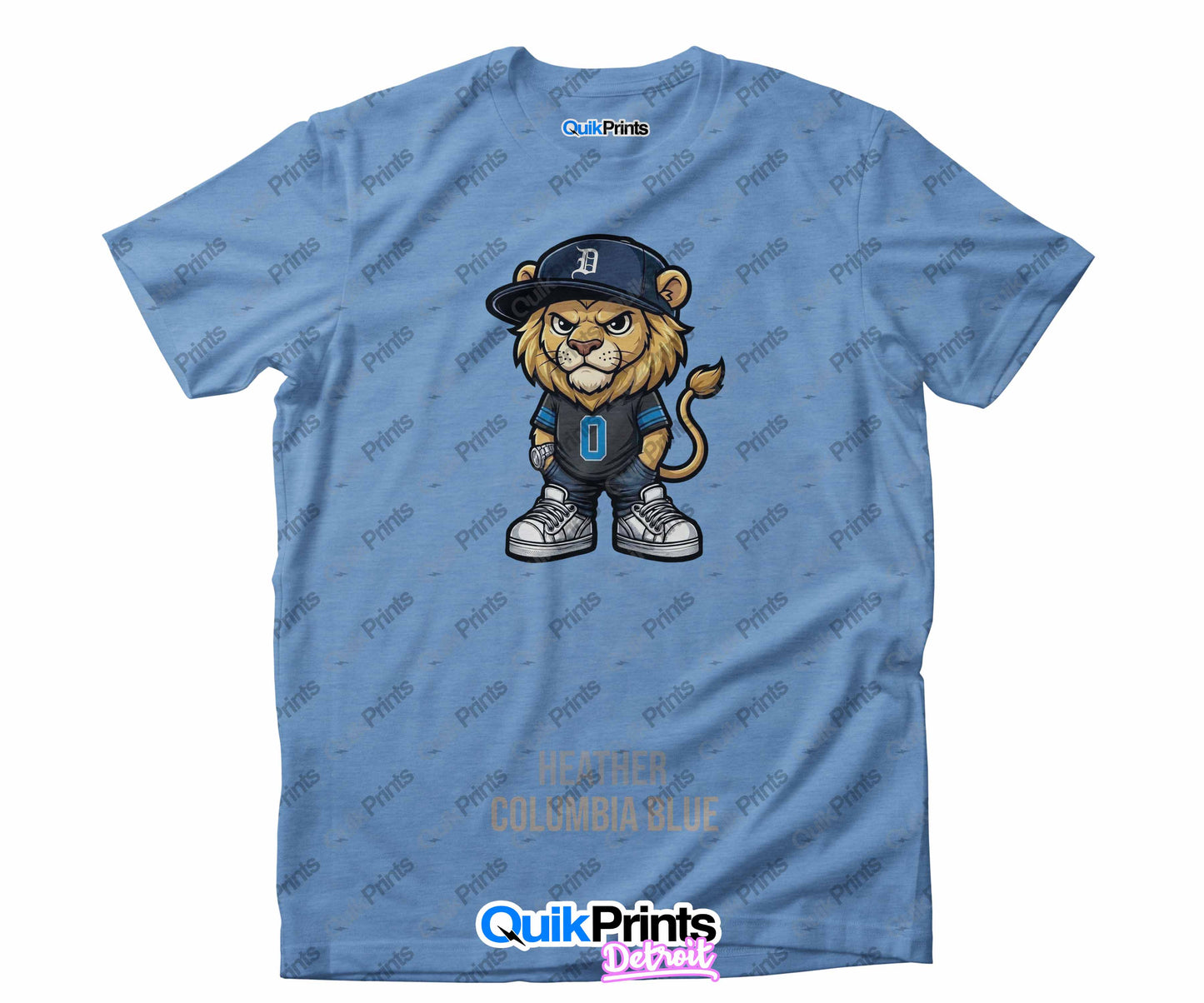 Leon the Lion - Detroit Sports Crew Shirt - Detroit Football