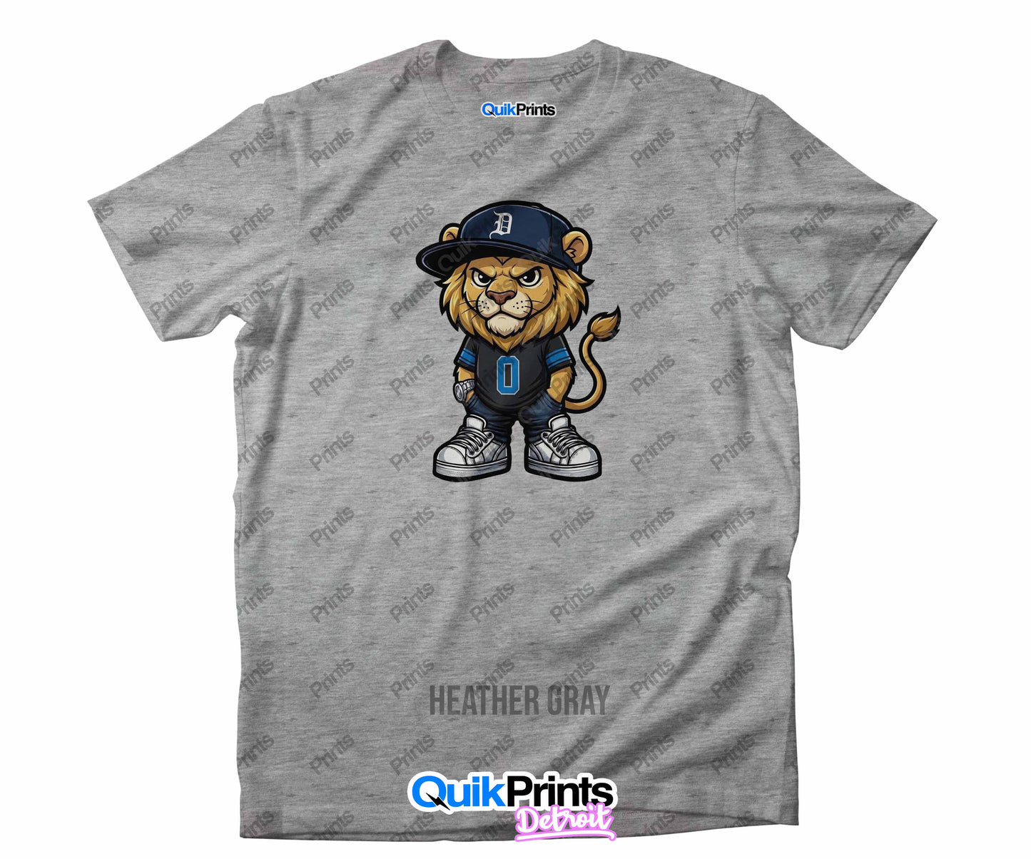 Leon the Lion - Detroit Sports Crew Shirt - Detroit Football
