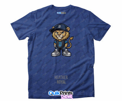Leon the Lion - Detroit Sports Crew Shirt - Detroit Football
