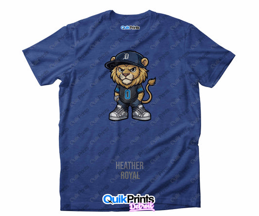 Leon the Lion - Detroit Sports Crew Shirt - Detroit Football