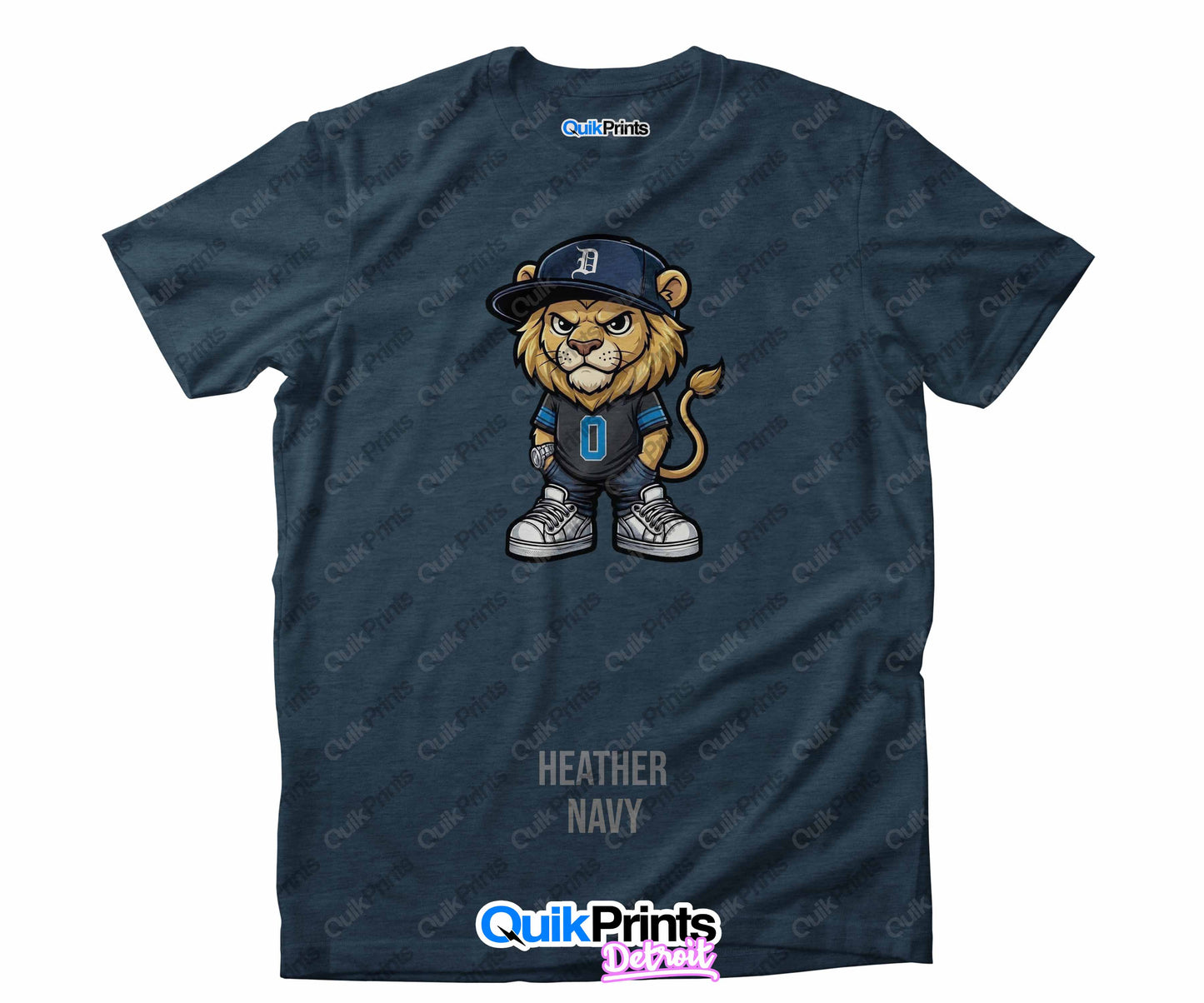 Leon the Lion - Detroit Sports Crew Shirt - Detroit Football