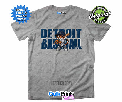 Detroit Baseball Shirt - Big D -Detroit Sports Crew