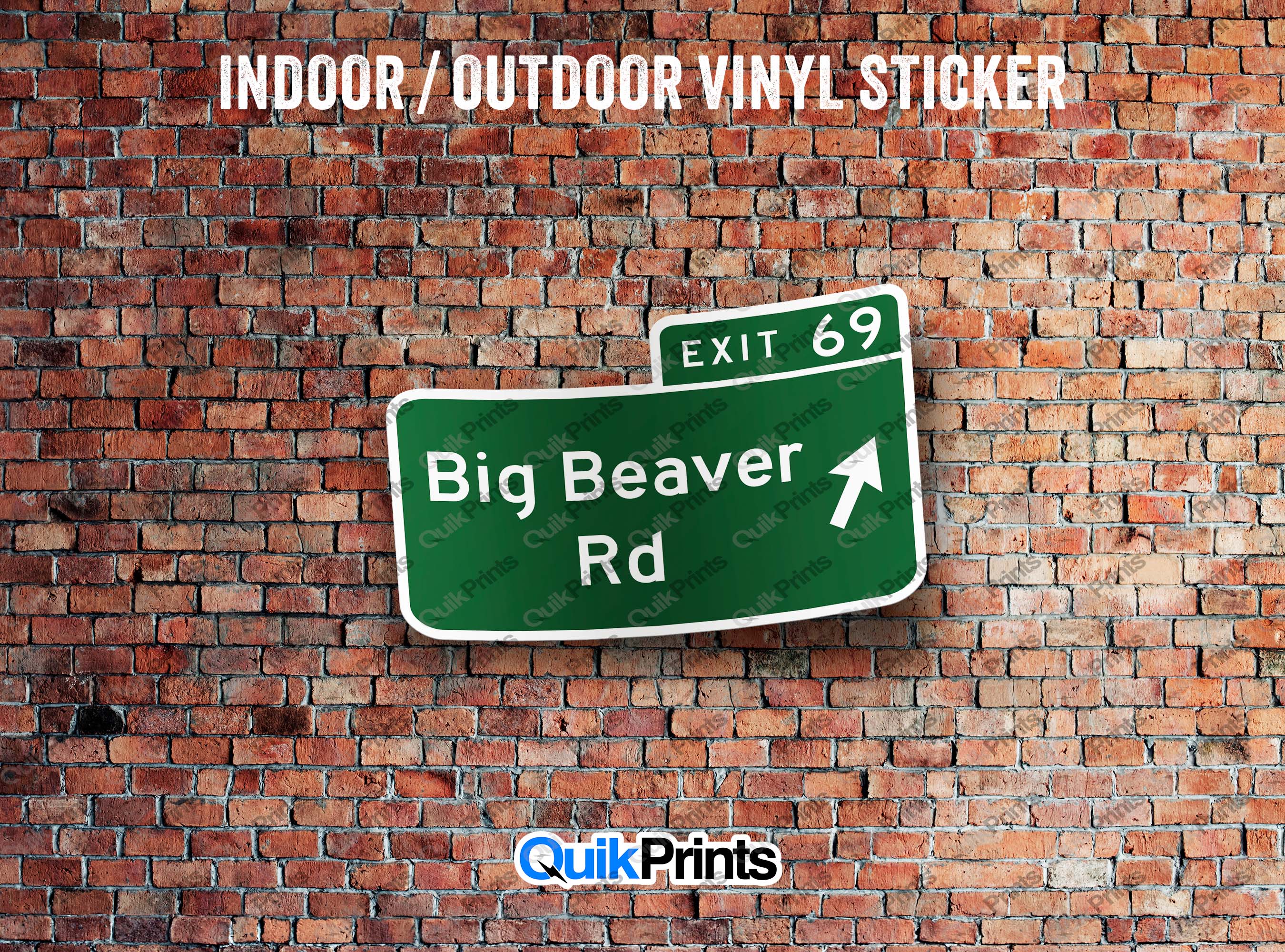 Exit 69 - Big Beaver Road Sticker – QuikPrints