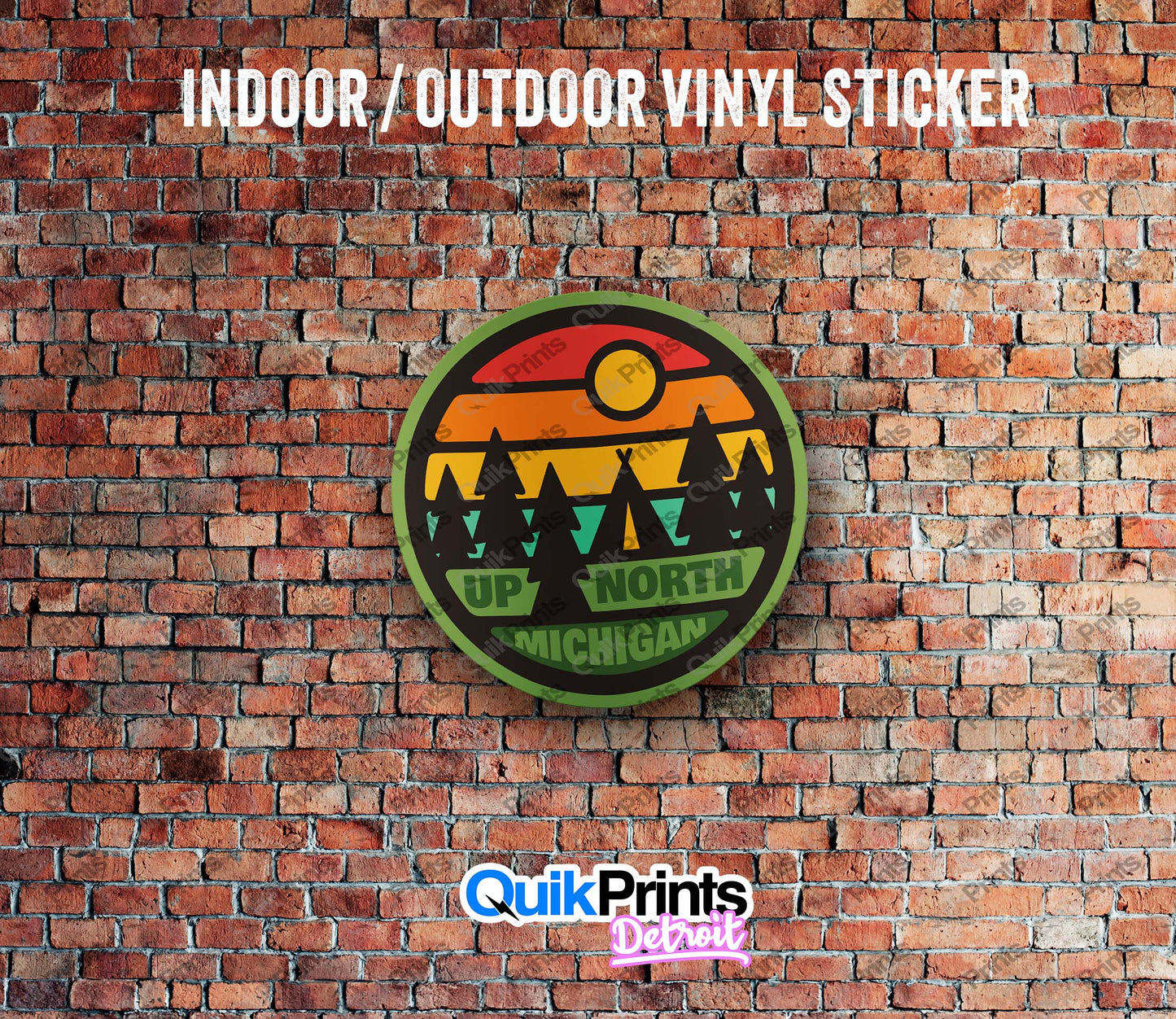 Up North Retro Sunset Sticker